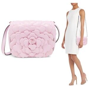 Valentino Garavani Atelier Rose 03 Edition Womens Leather Crossbody Shoulder Bag